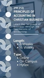 PM 212 Principles of Accounting in Christian Business